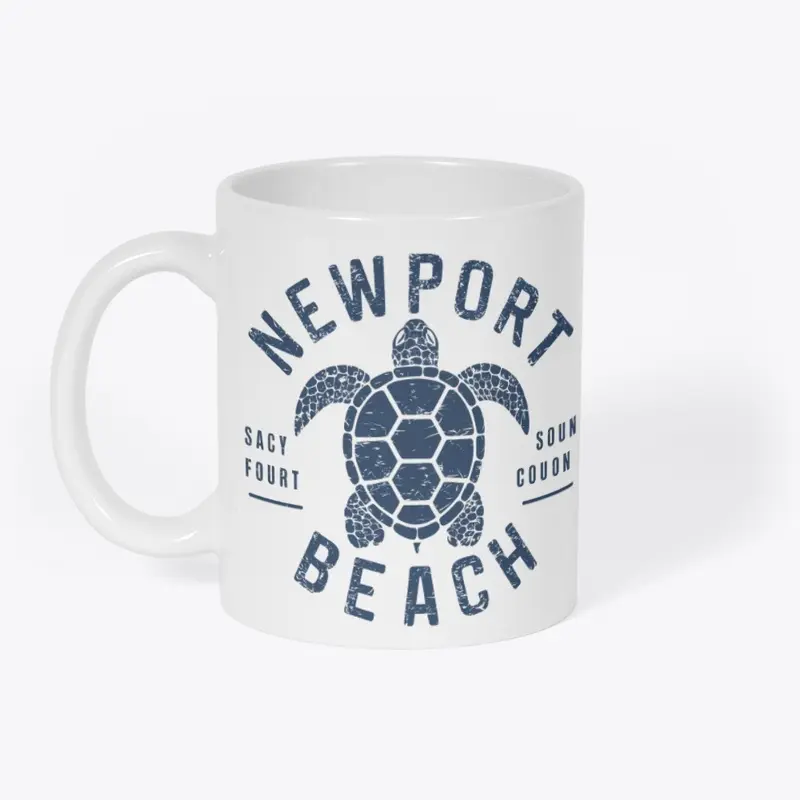 Beach turtle sea life simple text design