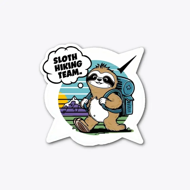 Sloth hiking team funny design